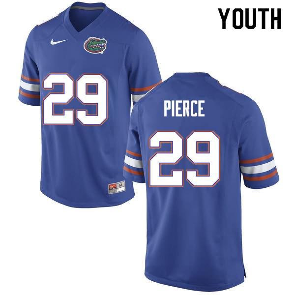 NCAA Florida Gators Dameon Pierce Youth #29 Nike Blue Stitched Authentic College Football Jersey OKA5764ZS